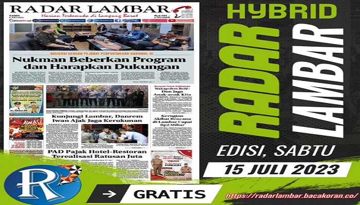 Koran Hybrid Pertama di Indonesia Baca  Radar Lambar Edisi 15 Juli 2023