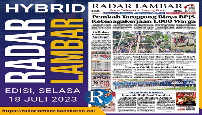 Koran Hybrid Pertama di Indonesia Baca Radar Lambar, Edisi Selasa 18 Juli 2023