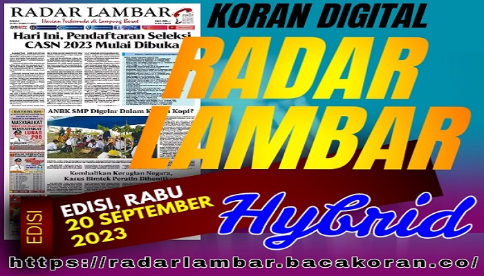 Koran Radar Lambar Edisi Rabu 20 September 2023