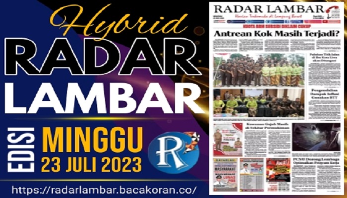 Koran  Radar Lambar Edisi Minggu, 23 Juli 2023