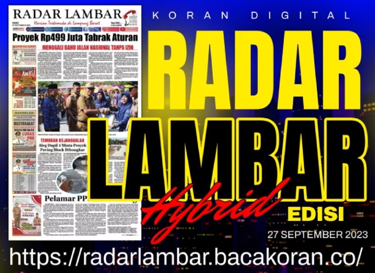 Koran Radar Lambar Edisi Rabu 27 September 2023