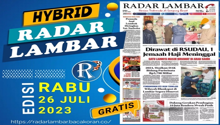 Koran Radar Lambar Edisi Rabu, 26 Juli 2023