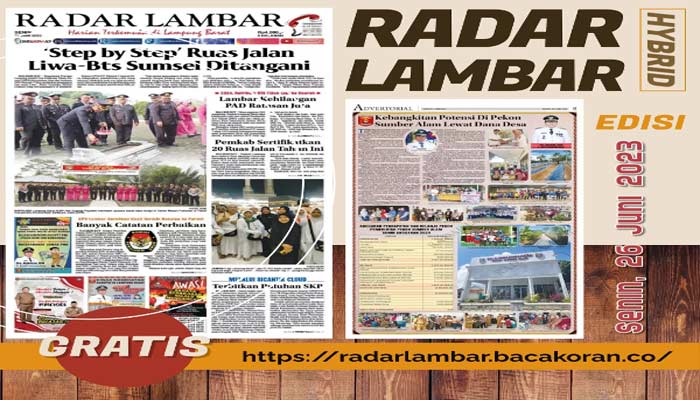 Koran Hybrid Pertama di Indonesia Baca Radar Lambar Edisi 26 Juni 2023