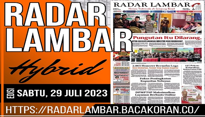Koran Radar Lambar Edisi, Sabtu 29 Juli 2023