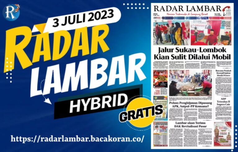 Koran Hybrid Pertama di Indonesia Baca Radar Lambar Edisi 03 Juli 2023