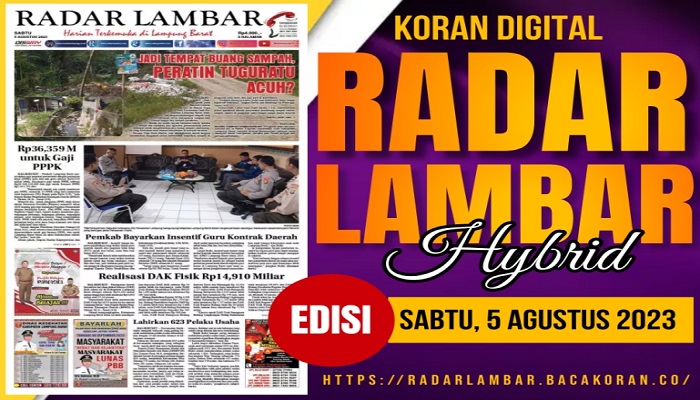 Koran Radar Lambar Edisi, Sabtu 05 Agustus 2023