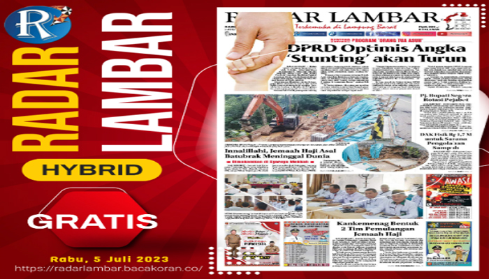 Koran Hybrid Pertama di Indonesia Baca Radar Lambar Edisi 05 Juli 2023