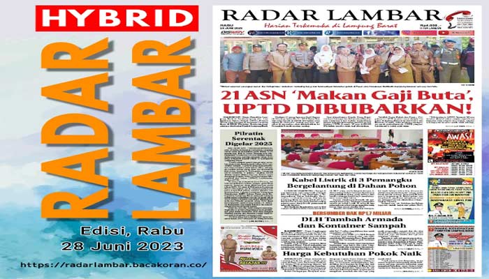 Koran Hybrid Pertama di Indonesia Baca Radar Lambar Edisi 28 Juni 2023