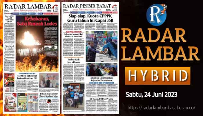 Koran Hybrid Pertama di Indonesia Baca Radar Lambar Edisi 24 Juni 2023