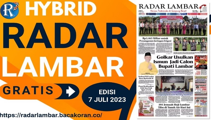 Koran Hybrid Pertama di Indonesia Baca Koran Radar Lambar Edisi 07 Juli 2023