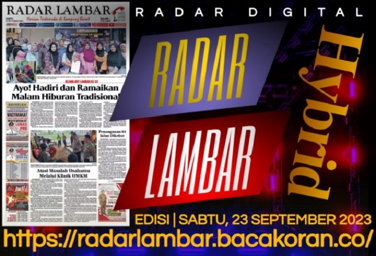 Koran Radar Lambar Edisi Sabtu 23 September 2023