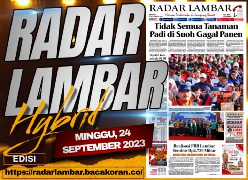 Koran Radar Lambar Edisi Minggu 24 September 2023