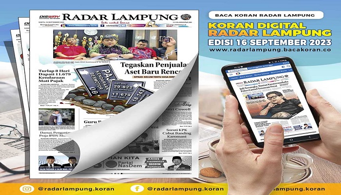 Koran Radar Lampung Edisi Sabtu 16 September 2023