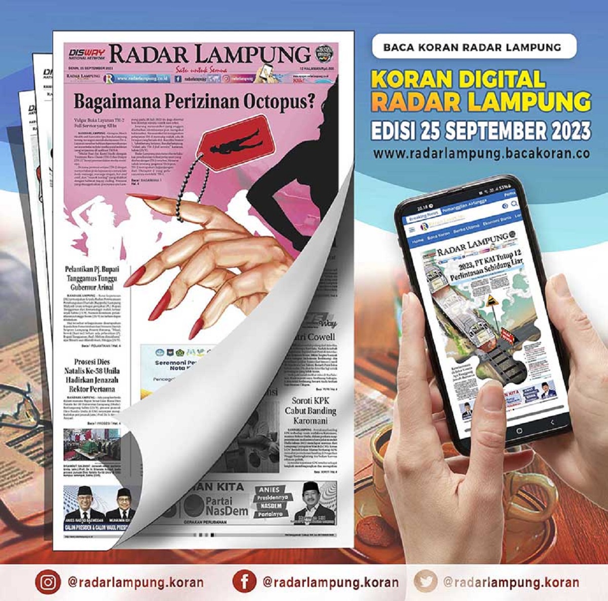 Koran Radar Lampung Edisi Senin 25 September 2023