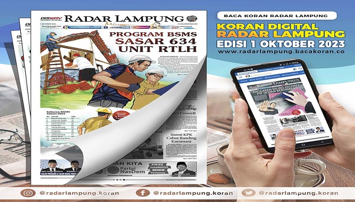 Koran Radar Lampung, Edisi Minggu 01 Oktober 2023