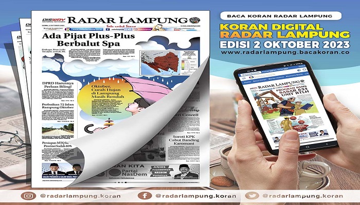 Koran Radar Lampung, Edisi Senin 02 Oktober 2023