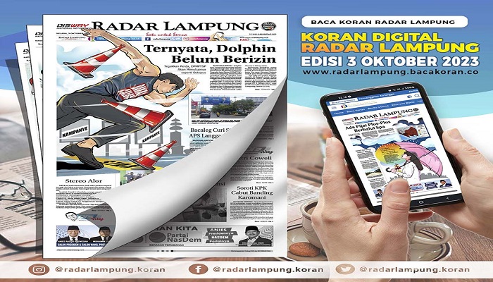 Koran Radar Lampung, Edisi Selasa 03 Oktober 2023