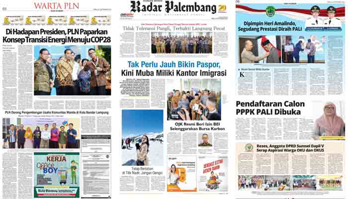 Koran Radar Palembang Edisi Rabu 20 September 2023