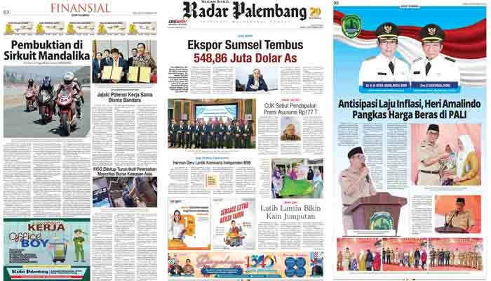 Koran Radar Palembang  Edisi, Rabu 06 September 2023