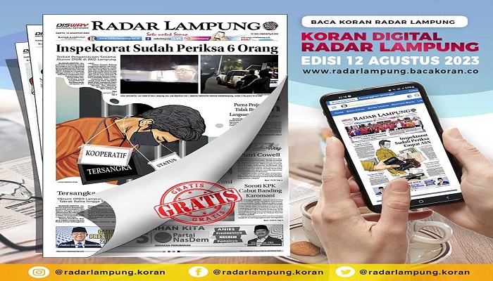 Koran Radar Lampung Edisi, Sabtu 12  Agustus 2023