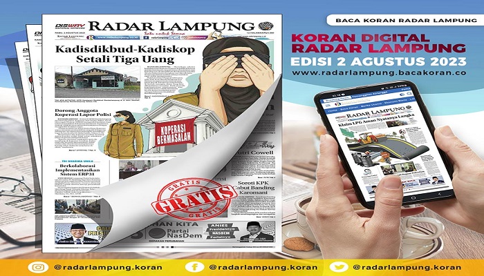 Koran Radar Lampung Edisi, Rabu 02 Agustus  2023