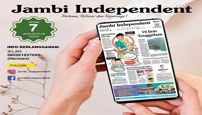 Koran Jambi Independent  Edisi, Senin 07 Agustus 2023