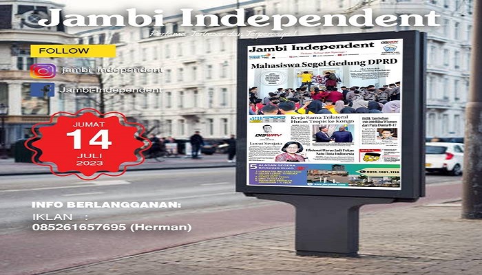 Koran Hybrid Pertama di Indonesia Baca Jambi Independent Edisi 14 Juli 2023