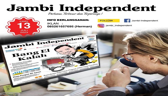 Koran Hybrid Pertama di Indonesia Baca Jambi Independent Edisi 13 Juli 2023