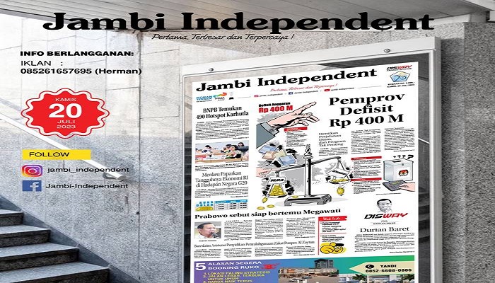 Koran Jambi Independent Edisi Kamis 20 Juli 2023