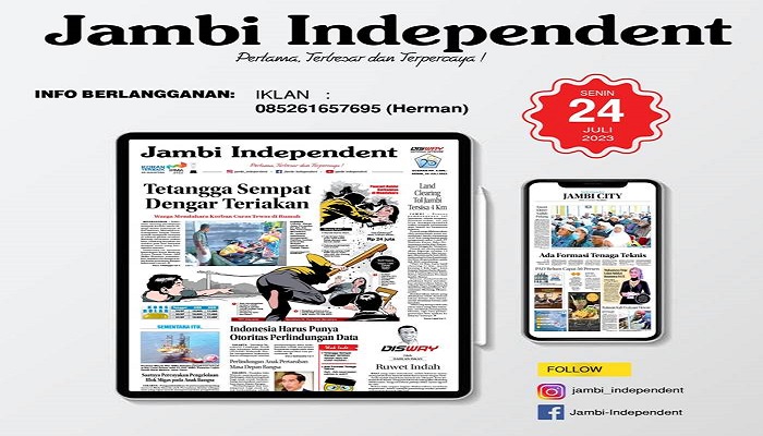 Koran Jambi Independent Edisi Senin, 24 Juli 2023