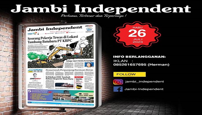 Koran Jambi Independent, Edisi Rabu 26 Juli 2023
