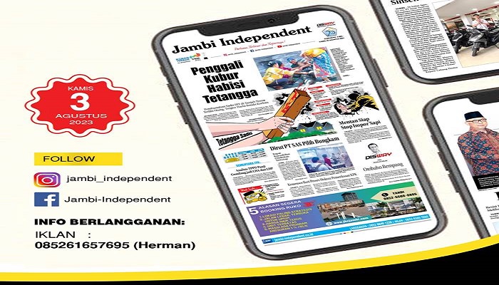 Koran Jambi Independent Edisi, Kamis 03 Agustus  2023