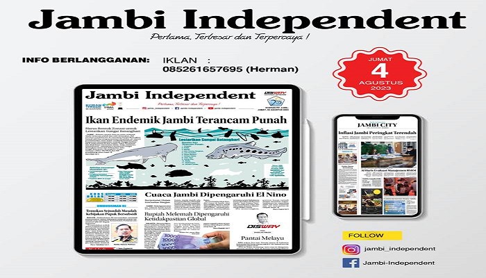 Koran Jambi Independent Edisi, Jum’at 04 Agustus  2023