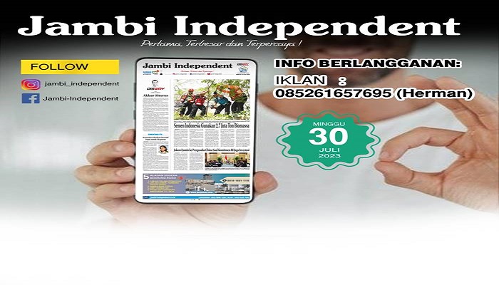 Koran Jambi Independent Edisi, Minggu 30 Juli 2023