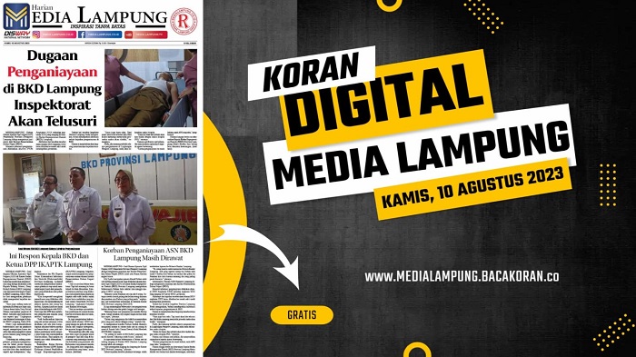 Koran Media Lampung Edisi, Kamis 10  Agustus 2023