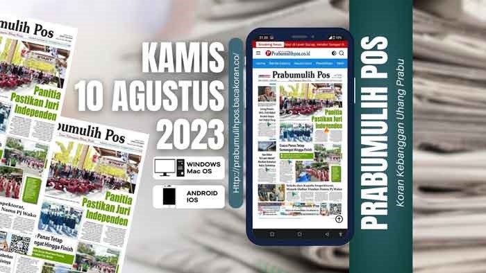 Koran Prabumulih Pos Edisi, Kamis 10  Agustus 2023