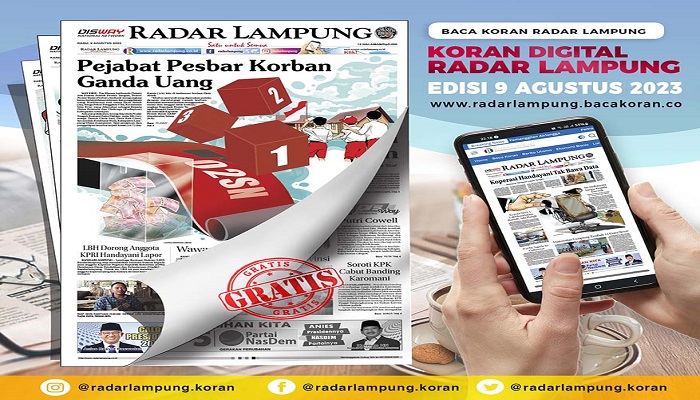 Koran Radar Lampung Edisi, Rabu 09 Agustus 2023