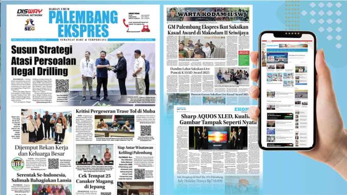 Koran Hybrid Pertama di Indonesia Baca Palembang ekspres Edisi 12 Juli 2023