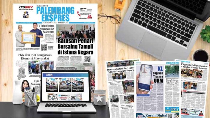 Koran Hybrid Pertama di Indonesia Baca Palembang Ekspres Kamis Edisi 13 Juli 2023