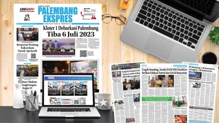 Koran Hybrid Pertama di Indonesia Baca Palembang Ekspres Rabu Edisi 05 Juli 2023