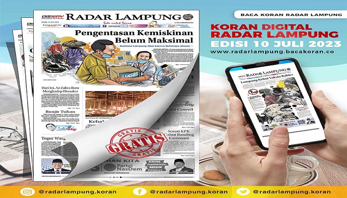 Koran Hybrid Pertama di Indonesia Baca Radar Lampung Edisi 10 Juli 2023