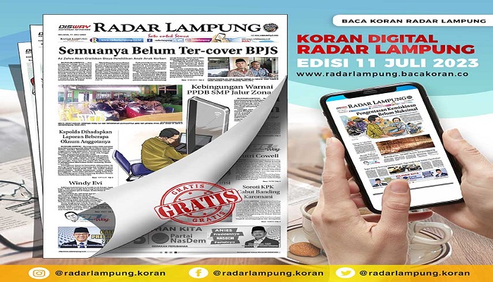Koran Hybrid Pertama di Indonesia Baca Radar Lampung Edisi 11 Juli 2023