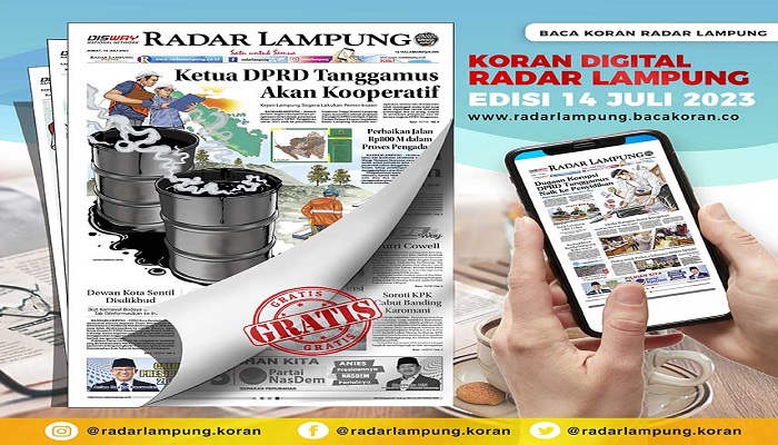 Koran Hybrid Pertama di Indonesia Baca Radar Lampung Edisi 14 Juli 2023