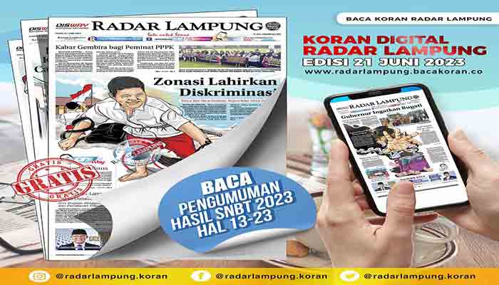Koran Hybrid Pertama di Indonesia Baca Radar Lampung Edisi 23 Juni 2023