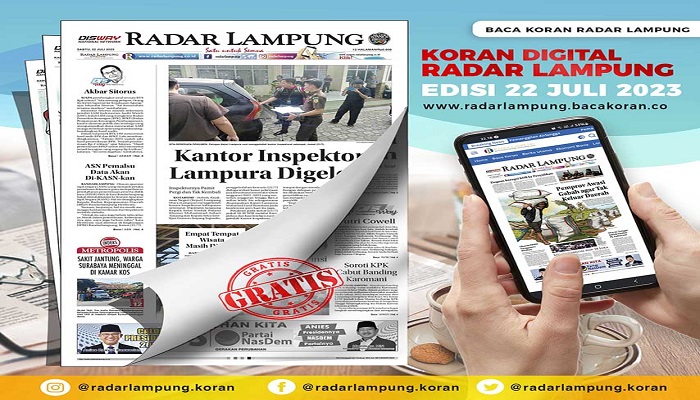 Koran Radar Lampung Edisi Sabtu, 22 Juli 2023