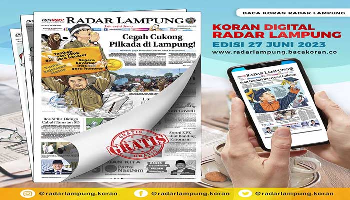 Koran Hybrid Pertama di Indonesia Baca Radar Lampung Edisi 27 Juni 2023