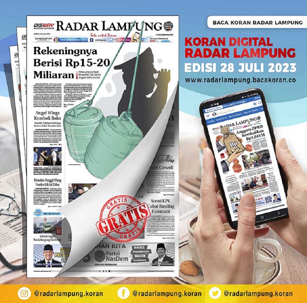 Koran Radar Lampung Edisi, Jum’at 28 Juli 2023