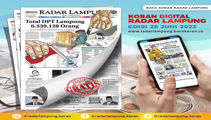 Koran Hybrid Pertama di Indonesia Baca Radar Lampung Edisi 28 Juni 2023