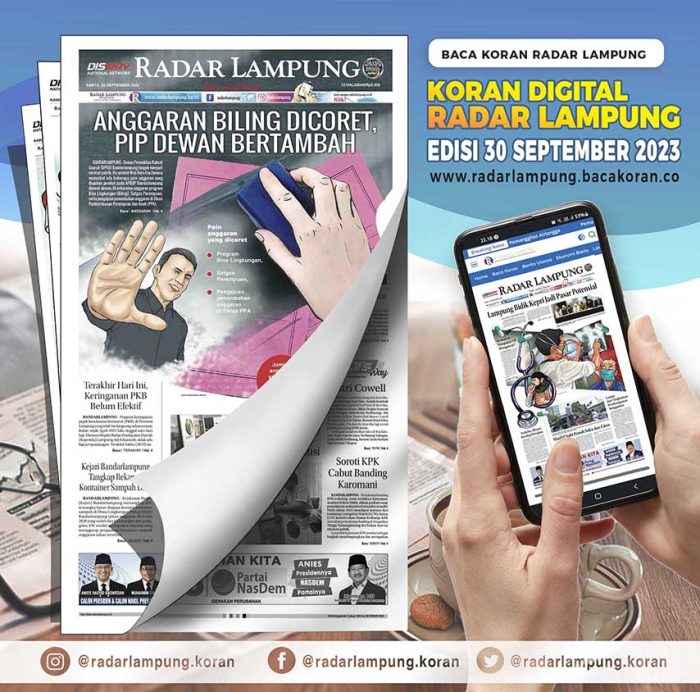 Koran Radar Lampung, Edisi Sabtu 30 September 2023