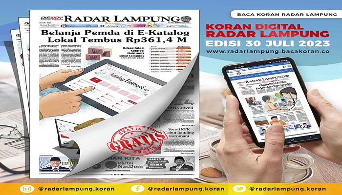 Koran Radar Lampung Edisi, Minggu 30 Juli 2023